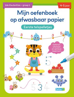 Deltas Mijn oefenboek op afwasbaar papier Eerste telspelletjes 4-5 j.