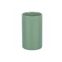 Spirella Badkamer drinkbeker/tandenborstelhouder Sienna - porselein - glans salie groen - 7 x 11 cm   -