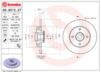 Remschijf BREMBO, Remschijftype: Massief, u.a. für Citroën, Peugeot, DS, Opel