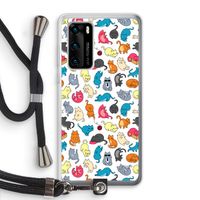 Kleurrijke katten: Huawei P40 Transparant Hoesje met koord