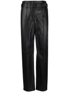 Emporio Armani pantalon fuselé en cuir à taille haute - Noir