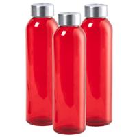 Waterfles/drinkfles AQUAMAN - 3x - glas - Rood - met RVS dop - 500 ml - Sportfles - Bidon
