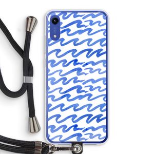 Blauwe golven: Honor Play 8A Transparant Hoesje met koord