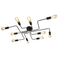 Searchlight Plafondlamp Circuit Spider 10-lichts mat zwart 99210-10BK