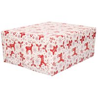 1x Rollen Kerst inpakpapier/cadeaupapier wit/rood 2,5 x 0,7 meter - thumbnail