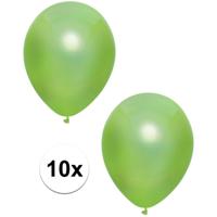 Feest ballonnen - metallic lichtgroen - 10x stuks - 30 cm - verjaardag versiering