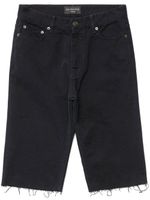 Balenciaga short en jean à bords francs - Noir - thumbnail