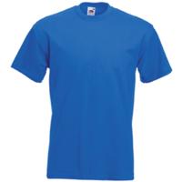 Fruit of the Loom T-shirt - heren - korte mouwen - blauw - 100% katoen t-shirts - Regular fit