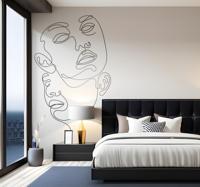 Abstracte gezichten slaapkamer muursticker