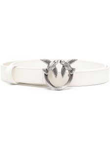 PINKO ceinture en cuir Love Berry à plaque logo - Blanc