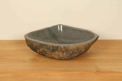 Aufsatzwaschbecken aus Flussstein RL040318, 51x42x15 cm