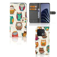 OnePlus 10 Pro | Telefoonhoesje | Met pasjeshouder | Vrolijke Uilen