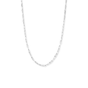 Ketting Zilver Paperclip Vierkante Buis 2,3 mm 41 + 4 cm