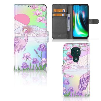 Motorola Moto G9 Play | E7 Plus | Telefoonhoesje | Met pasjeshouder | Bird