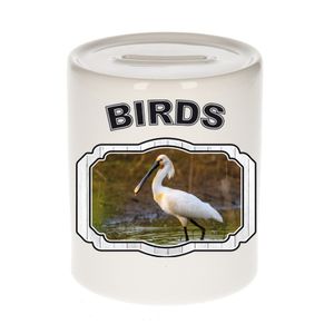 Dieren lepelaar vogel spaarpot - birds/ vogels spaarpotten kinderen 9 cm   -