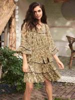 Jurk met paisley print en glitter details