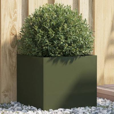 VidaXL Plantenbak 42x40x39 cm staal olijfgroen