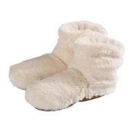 Warmies Magnetron warmte sloffen pluche voor dames - Beige - Hoge slofsokken