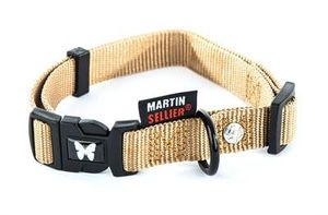 Martin halsband verstelbaar nylon beige (45-65X2,5 CM)