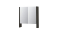 INK SPK3 spiegelkast met 2 dubbel gespiegelde deuren, open planchet, stopcontact en schakelaar 70 x 14 x 74 cm, gerookt eiken - thumbnail