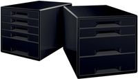 Leitz Dual Black ladenblok met 4 laden, zwart - thumbnail