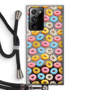 Pink donuts: Samsung Galaxy Note 20 Ultra / Note 20 Ultra 5G Transparant Hoesje met koord