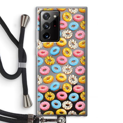 Pink donuts: Samsung Galaxy Note 20 Ultra / Note 20 Ultra 5G Transparant Hoesje met koord