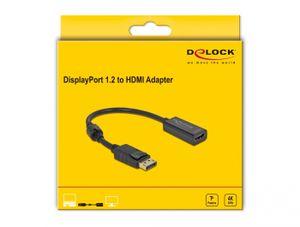 Delock 63559 Adapter DisplayPort 1.2 male naar HDMI female 4K Passief zwart