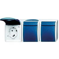 Busch Jaeger SWD opbouw stopcontact RA 3 voudig horizontaal blauw - 4696060 Busch Jaeger SWD opbouw stopcontact RA 3 voudig horizontaal blauw - 4696060