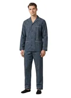 Gentlemen katoenen heren pyjama met knoopsluiting - Poplin