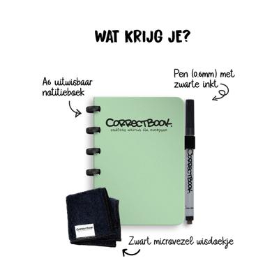 Correctbook Original Misty Mint A6 Gelinieerd - Uitwisbaar / Herschrijfbaar Notitieboek