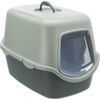 TRIXIE Vico kattenbak - Deksel - Gerecycled - 40 × 40 × 56 cm - Antraciet en grijsgroen