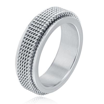 Mendes Jewelry Mesh Ring - Spinner Silver-21.5mm