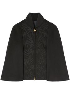 Palm Angels cape zippée à broderies - Noir