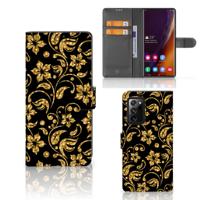 Samsung Galaxy Note20 Ultra Hoesje Gouden Bloemen