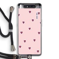 Hartjes: Samsung Galaxy A80 Transparant Hoesje met koord