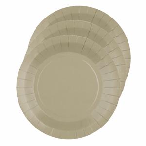 Santex Bordjes karton - 20x - rond - taupe - 22 cm - feestbordjes