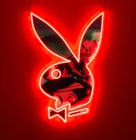 Playboy Car Bunny - Wandbord Neon - Rood LED