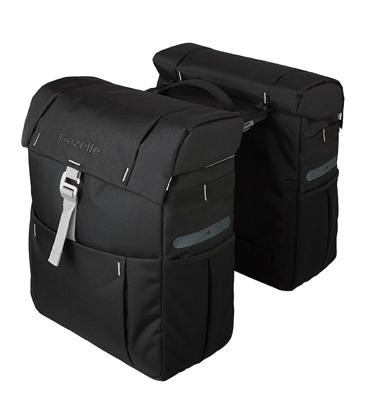 Gazelle dubbele fietstas met mik adapter zwart/olijf
