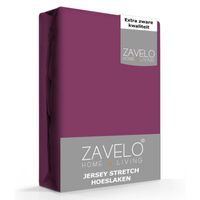 Zavelo® Jersey Hoeslaken Paars-Lits-jumeaux (160x200 cm) - thumbnail