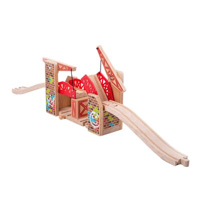 Bigjigs houten rails dubbele liftbrug graffiti Bigjigs houten rails dubbele liftbrug graffiti