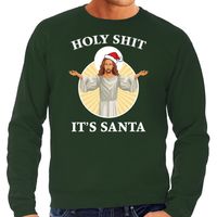 Groene Kersttrui / Kerstkleding Holy shit its Santa voor heren 2XL  -