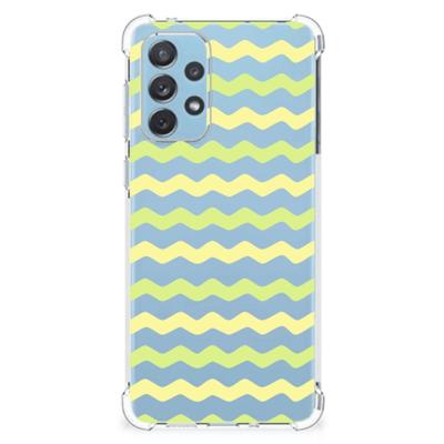 Samsung Galaxy A73 Doorzichtige Silicone Hoesje Waves Yellow Samsung Galaxy A73 Doorzichtige Silicone Hoesje Waves Yellow