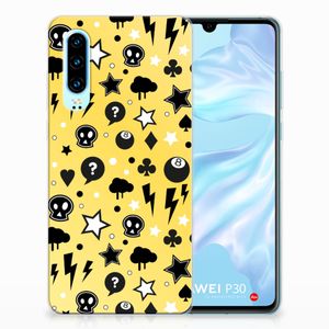 Silicone Back Case Huawei P30 Punk Geel