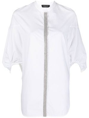 Fabiana Filippi blouse à ornements métalliques - Blanc