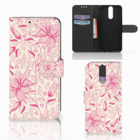 Huawei Mate 10 Lite Hoesje Pink Flowers - thumbnail