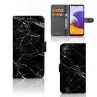 Samsung Galaxy A22 4G | M22 | Bookcase | Marmer Zwart - Origineel Cadeau Vader
