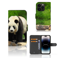 iPhone 15 Pro Telefoonhoesje met Pasjes Panda