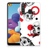 Silicone Back Case Samsung Galaxy A21 Skull Red