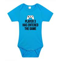 Player 3 entered the game tekst - Baby rompertje - blauw - meisjes - Kraamcadeau
